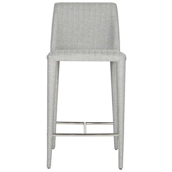 SAFAVIEH Mid-Century 26-inch Garretson Grey Linen Counter Stool (Set of 2) - 22.6