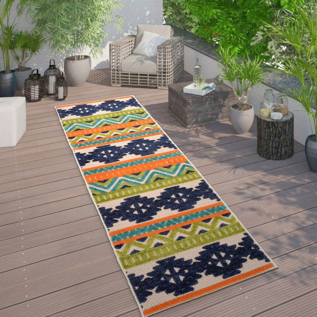 World Rug Gallery Contemporary Geometric Bohemian Indoor outdoor Area Rug