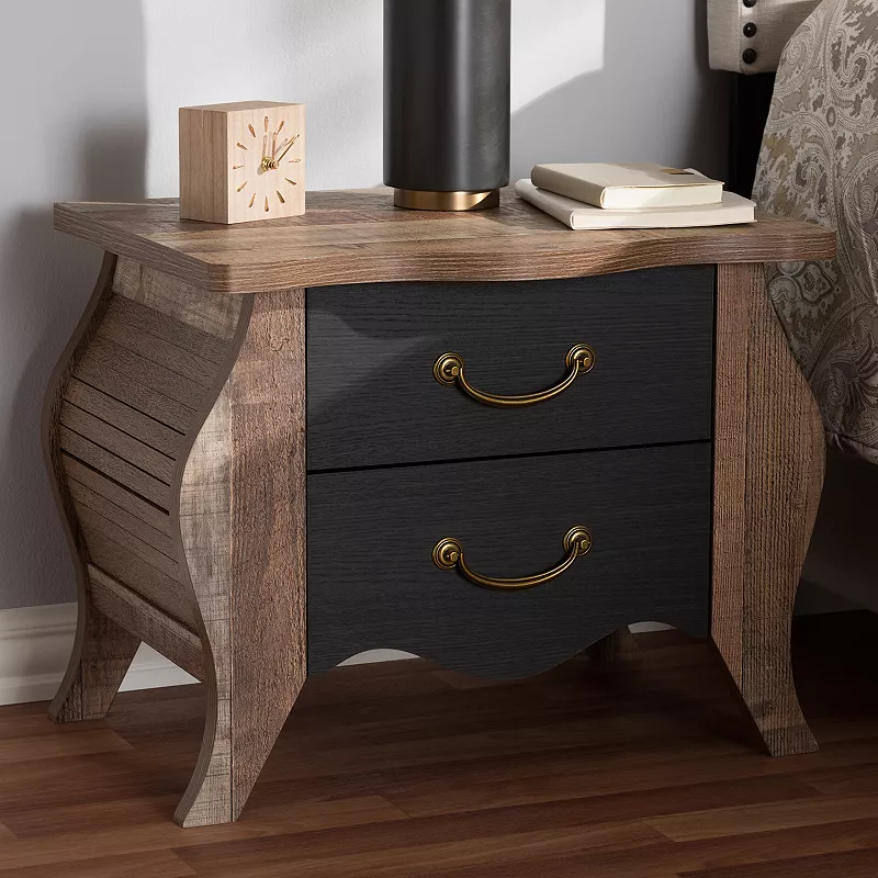 Baxton Studio Romilly Black Nightstand