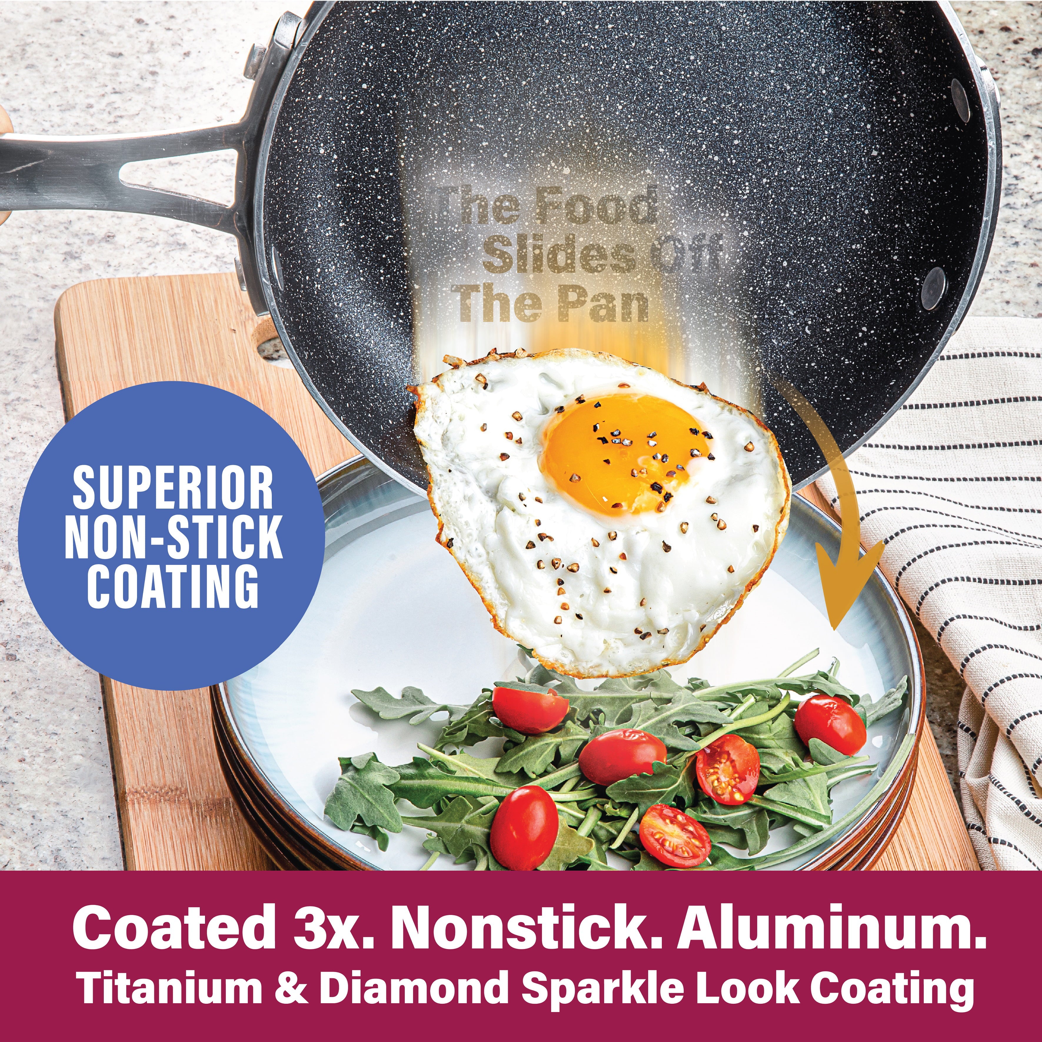 Granite Stone Diamond Stack Master Non-stick Diamond and Mineral Infused Coating 10-Pc. Cookware Set