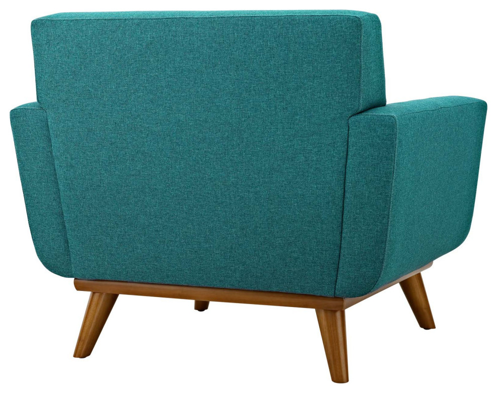 Maeve Teal Upholstered Fabric Armchair   Midcentury   Armchairs And Accent Chairs   by V.S.D Furniture  Houzz