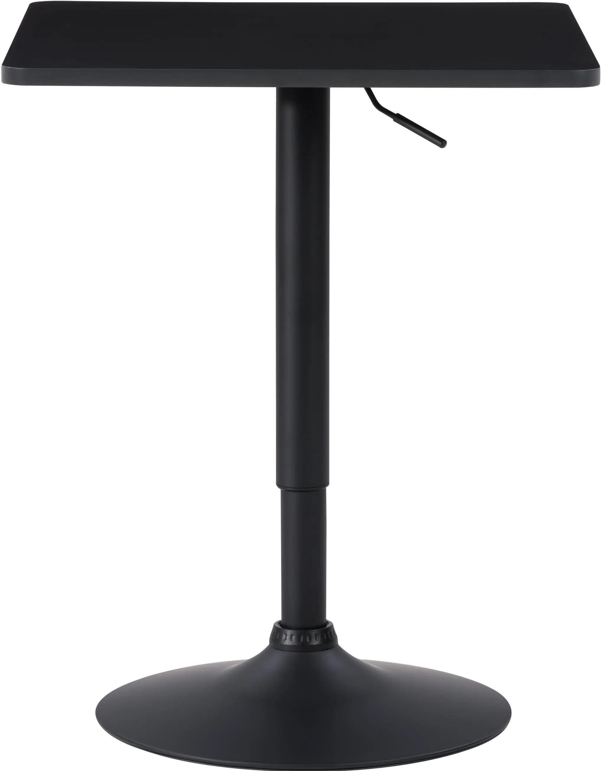 Black Square Adjustable Height Pedestal Table