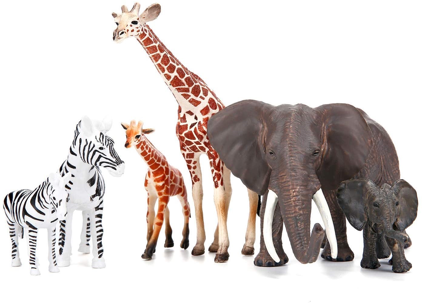 Safari Zoo Animals Figures Toys， 14 Piece， African Wild Plastic Animals