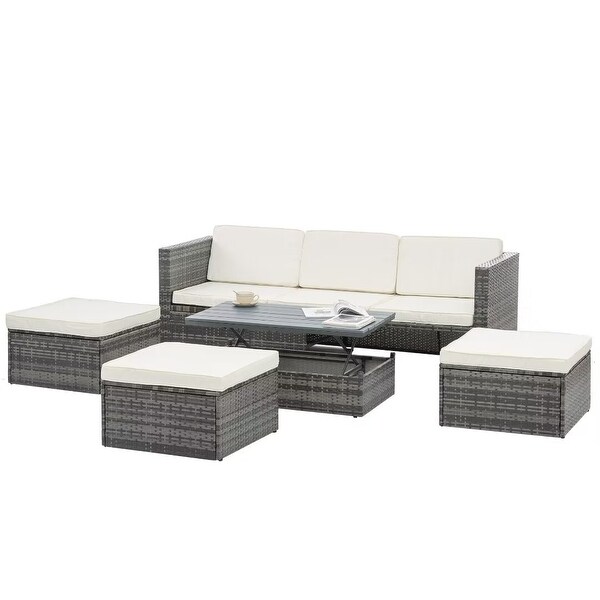 Outdoor Furniture With Plywood Coffee Table，with lift TOP Coffee Table