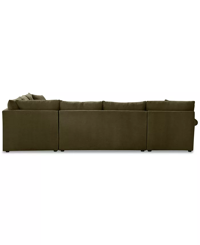 Furniture Wrenley 138 5-Pc. Fabric Modular Sleeper Chaise Sectional Sofa