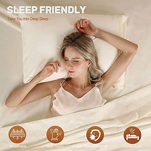 6 PC Hotel Premium Extra Soft 1800-Thread Deep Pockets, Hypoallergenic, Wrinkle & Fade & Stain Resistant Cooling Bedding Sheets King Size