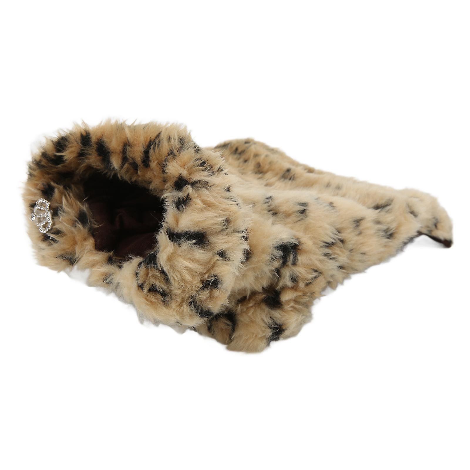 Pet Leopard Print Cloak Cute Retro Stylish Puppy Plush Jacket For Autumn And Winterxl