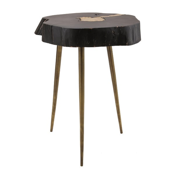 Timber Black and Brass Side Table