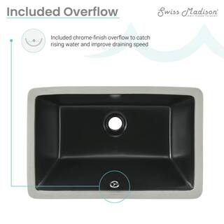 Swiss Madison Voltaire 21 in. Rectangle Undermount Bathroom Sink in Matte Black SM-UM625MB