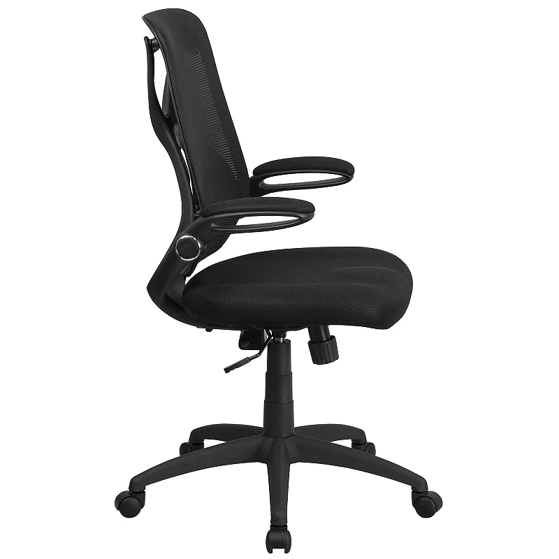 Emma and Oliver High Back Black Mesh 2-Paddle Ergonomic Office Chair Adjustable Lumbar， Arms