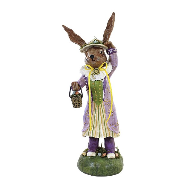 Charles Mcclenning Rachel Rabbit One Figurine 12 75 Inches Easter Eggs Bonnet 24196 Polyresin Purple