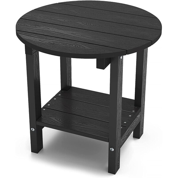 WINSOON All Weather HIPS Outdoor 2-Tier Outdoor Side Tables Adirondack Tables