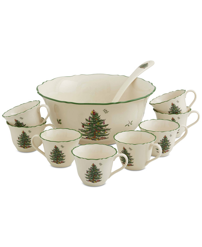 Spode Christmas Tree 10-Pc. Punch Bowl Set