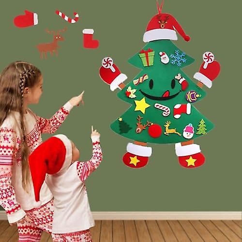 Christmas Decorations Indoor - 3D Christmas Tree Decorations - Detachable Ornaments Wall Hung DIY Fe