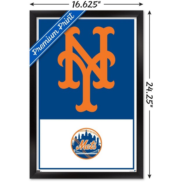 Trends International Mlb New York Mets Logo 22 Framed Wall Poster Prints