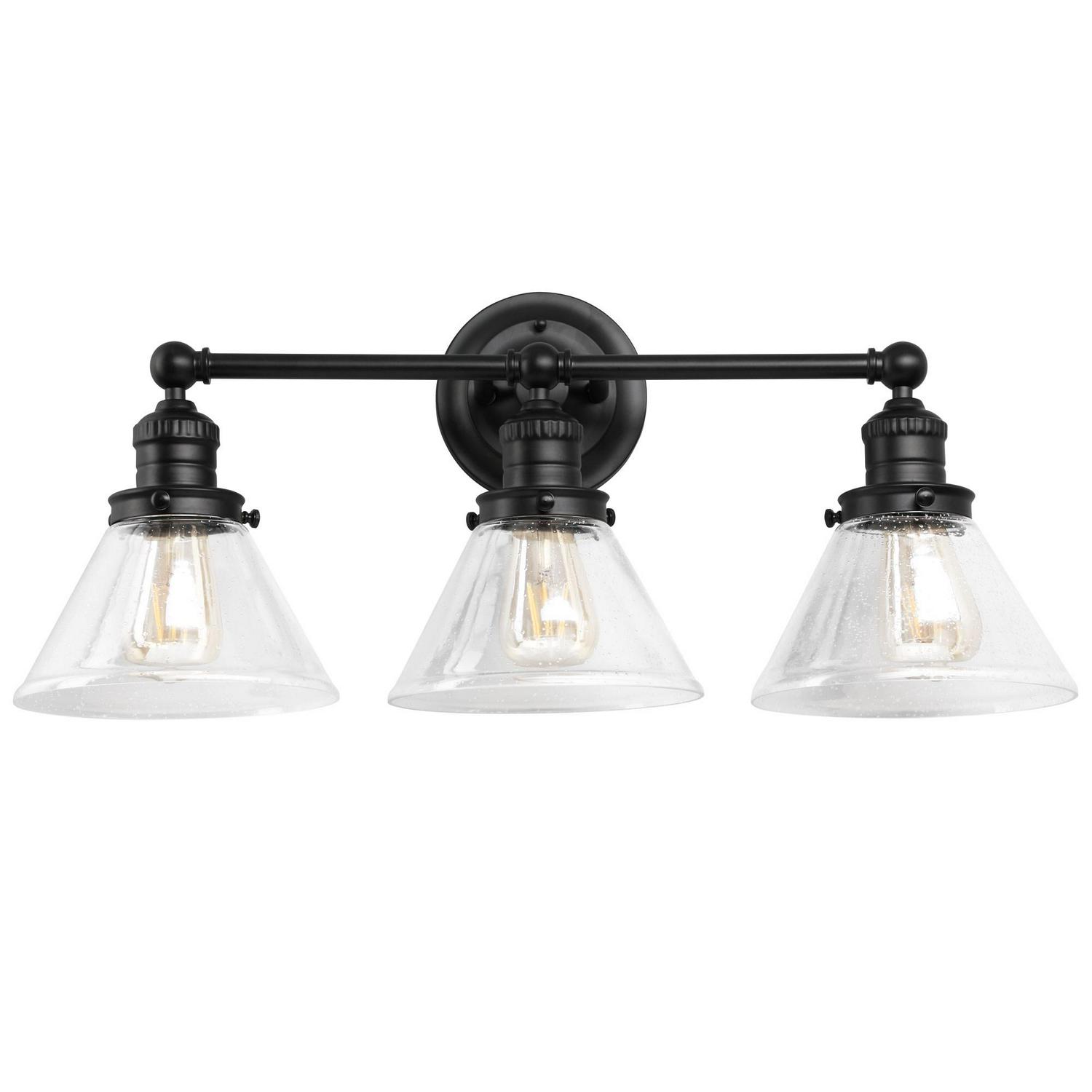 Design House Augustin Vanity Light in Matte Black， 3-Light