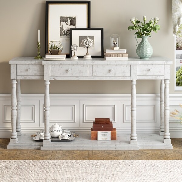 Console Table for Hallway Living Room with 4 Drawers and 1 Shelf