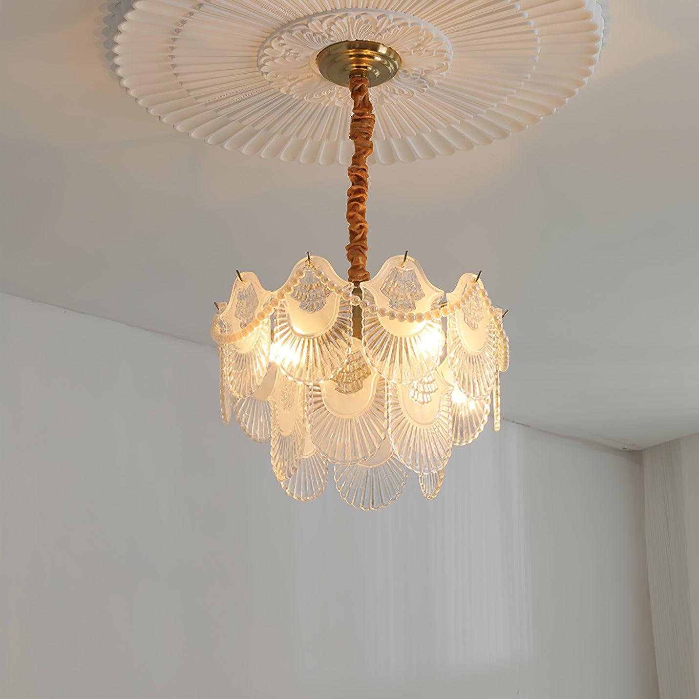 Pearl Glass Shell Chandelier