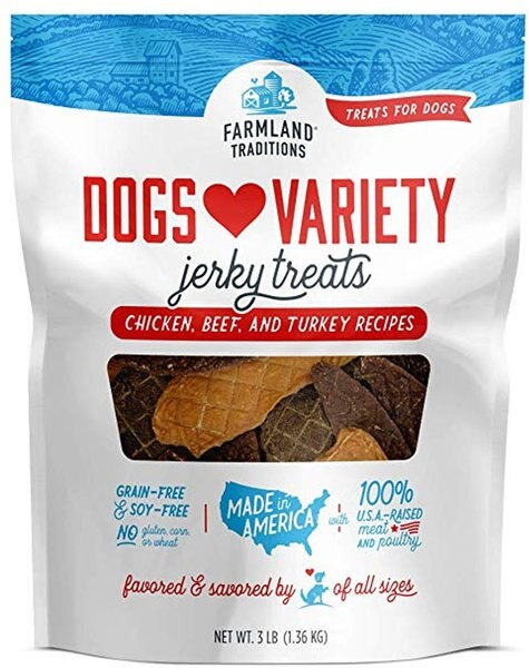 Farmland Traditions USA Dogs Love Variety Grain-Free Jerky Dog Treats