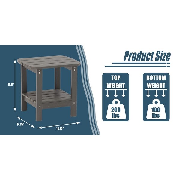 Clihome HIPS Outdoor Double Floor Resin Side Table