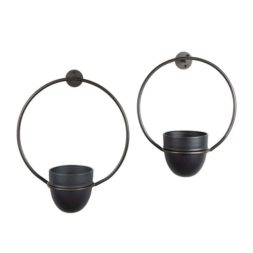 DANYA B Urban Green Metal Hanging Planter Set (2-Piece) FHB21506