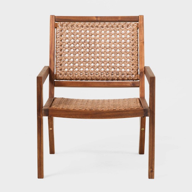 Saracina Home Modern Boho Acacia Outdoor Arm Chair