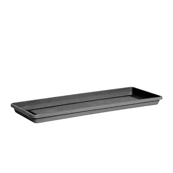 40.5 inch (103 cm) Rectangle Plastic Plate for 39.8 inch (101 cm) Flora No. 100 Planter (Grey)