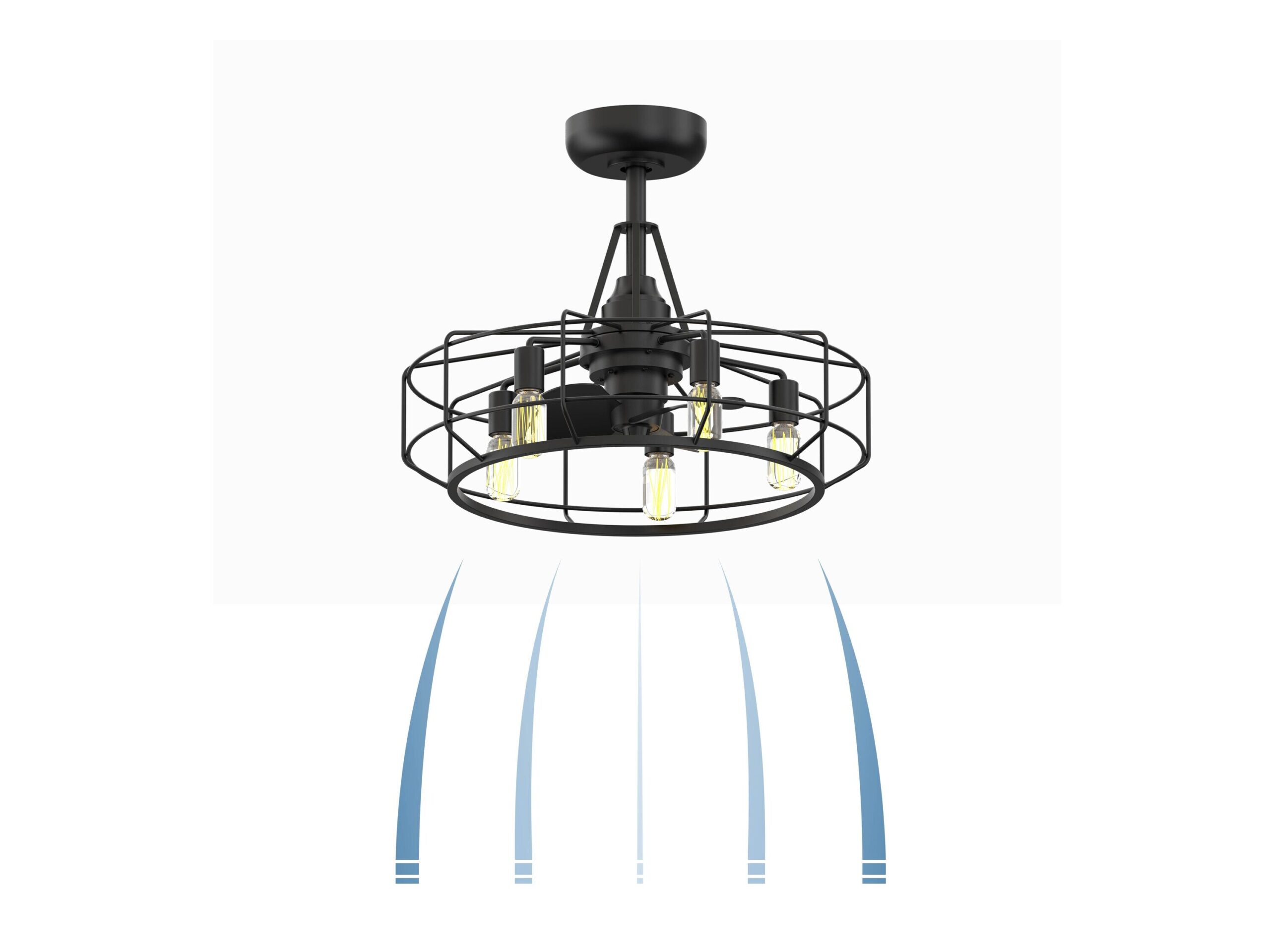 Fanimation Studio Collection Archive 24-in Black LED Indoor/Outdoor Cage Ceiling Fan with Light Remote (3-Blade)