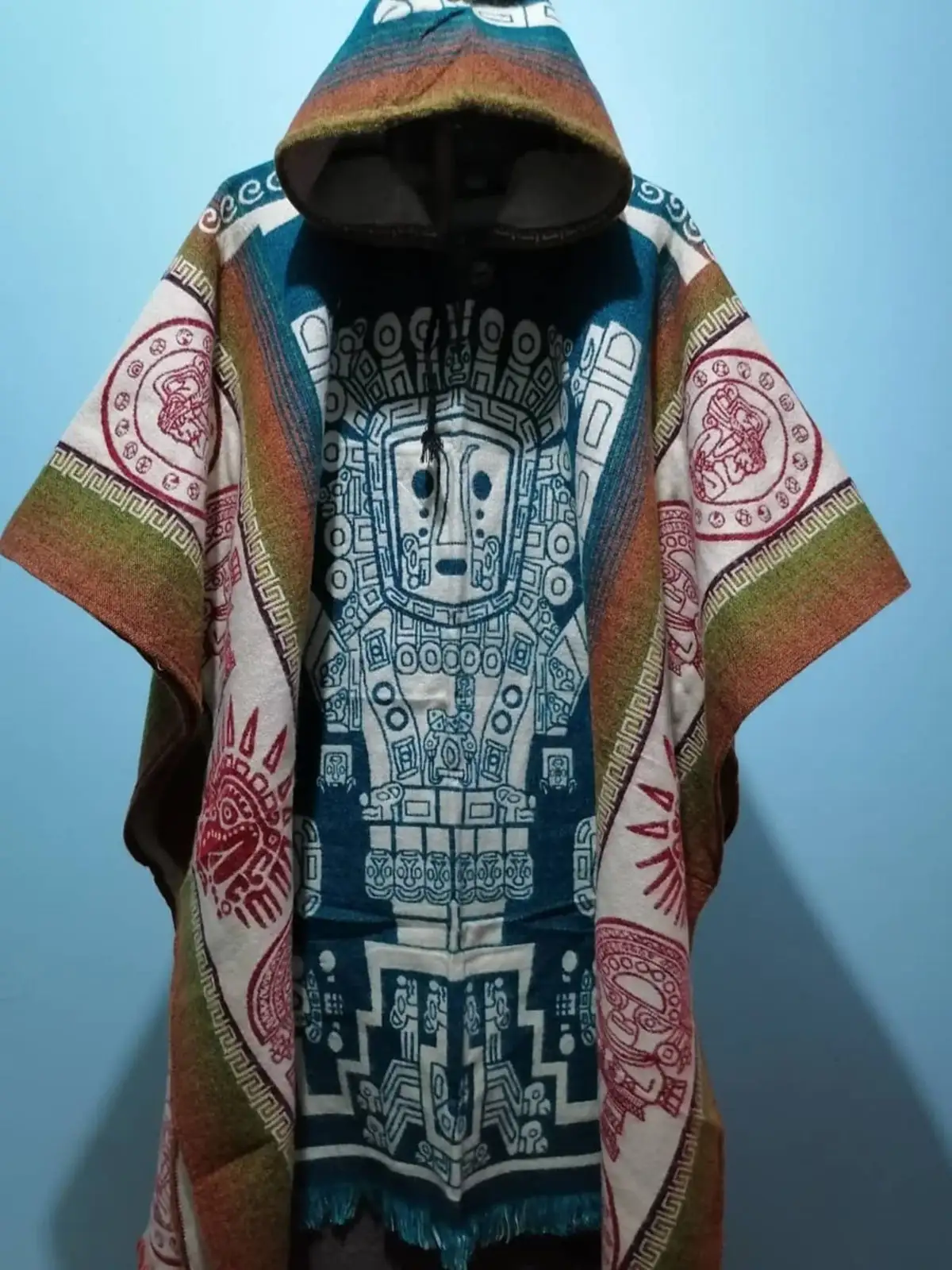 Ethnic Print Hooded Cape