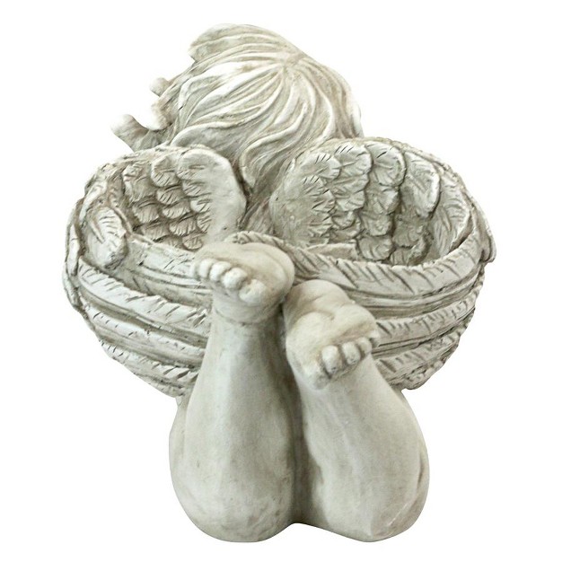 Design Toscano God x27 s Messenger Cherub With Bird Angel Statue Off white