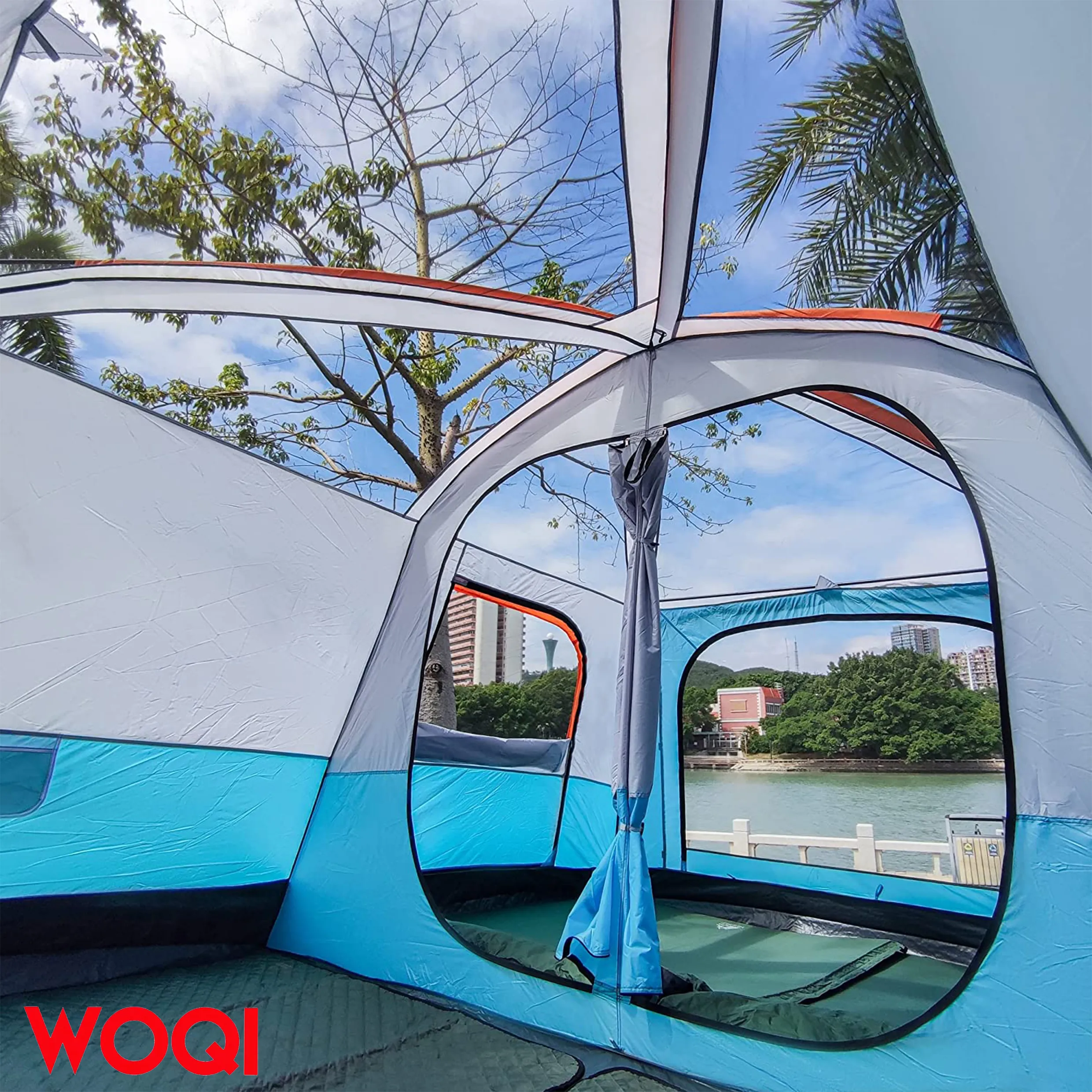 Woqi Family tents camping outdoor two room 8 person waterproof luxury big camping tent