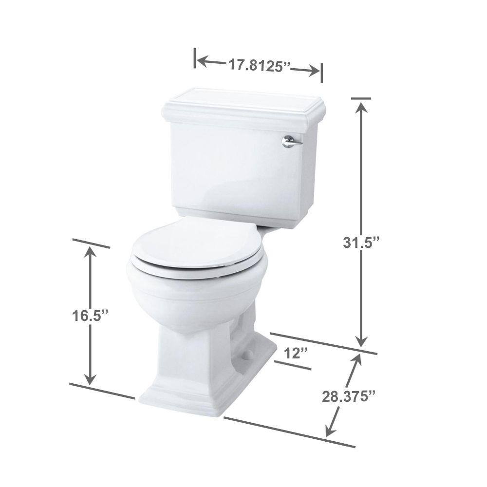 KOHLER Memoirs Classic 2-Piece 1.28 GPF Single Flush Round Toilet with AquaPiston Flushing Technology in White K-3986-0