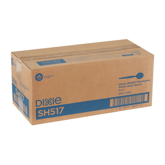 Dixie Heavy Weight Polystyrene Black Soup Spoon  1...