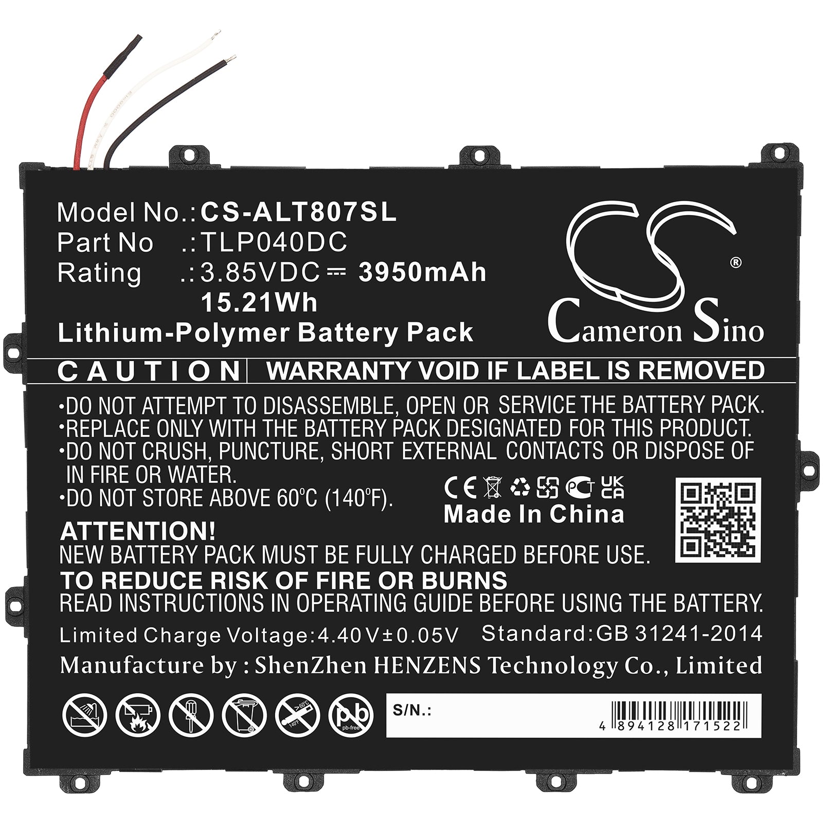 Alcatel One Touch Pixi 3 8 OT8070 Replacement Battery BatteryClerkcom Tablet