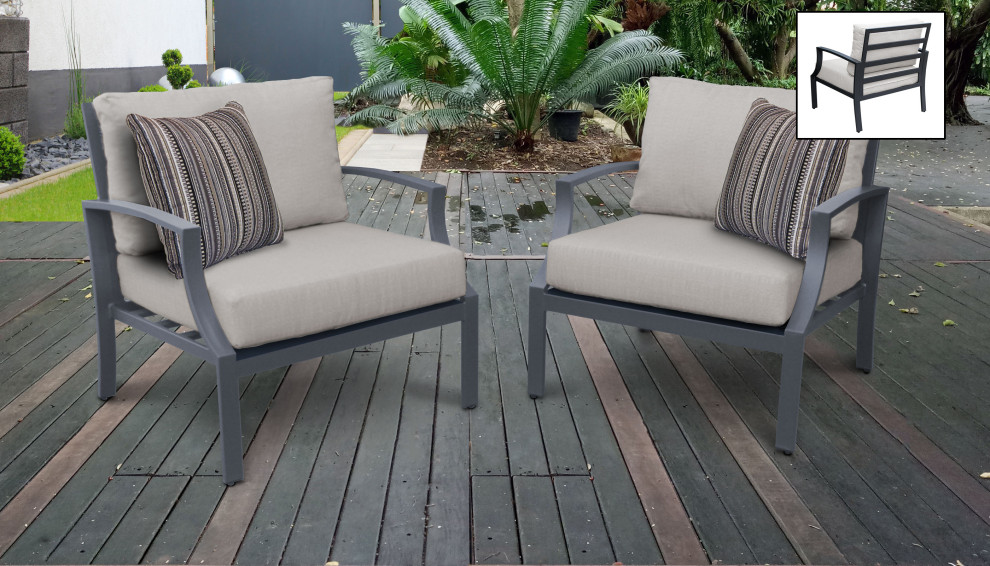 Lexington 2 Piece Outdoor Aluminum Patio Furniture Set 02b Aruba   Transitional   Outdoor Lounge Chairs   by TKClassics  Houzz