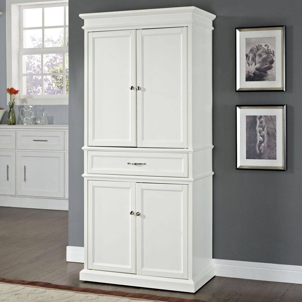 CROSLEY FURNITURE Parsons White Storage Cabinet CF3100-WH