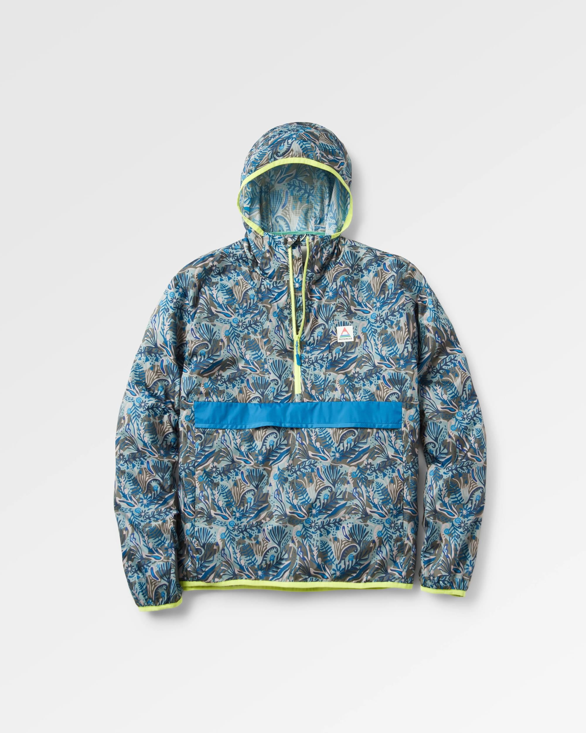 Gusto Recycled Windshell Smock - Abstract Seaweed Pistachio