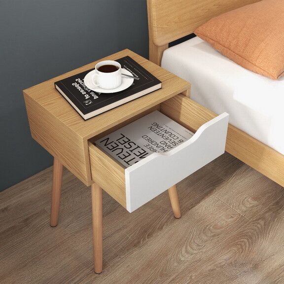 Costway Set of 1/2 Modern Nightstand with Storage ...