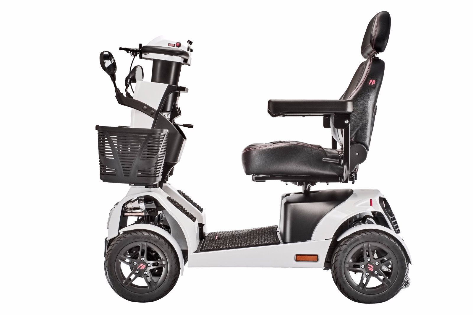 Freerider FR1 Rugged Large Mobility Scooter 4-Wheel w/ Suspension Speed 9.4 mph, White