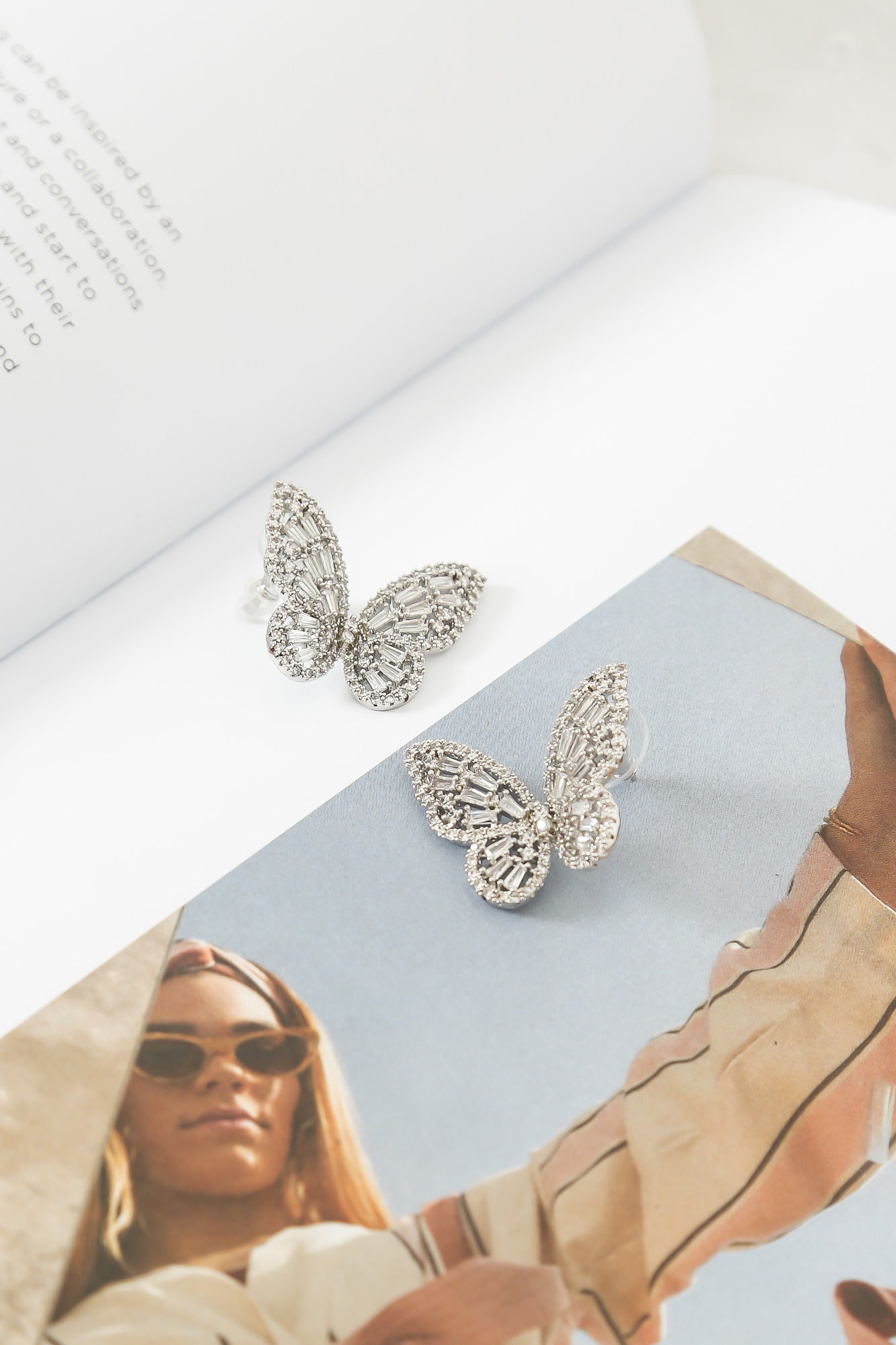 Live The Afterglow Butterfly Earrings Silver