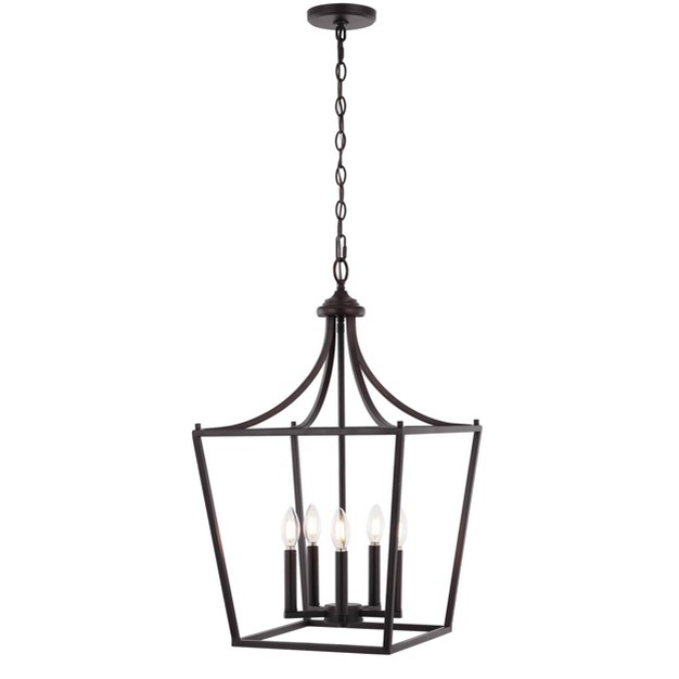 Led 5 light Camden Iron Classic Mid century Pendant Lantern Oil Rubbed Bronze Jonathan Y