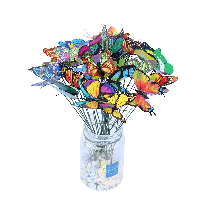 Good Quality 3D butterfly garden stakes waterproof decoration home creative vase decoration garden butterfly wholesale