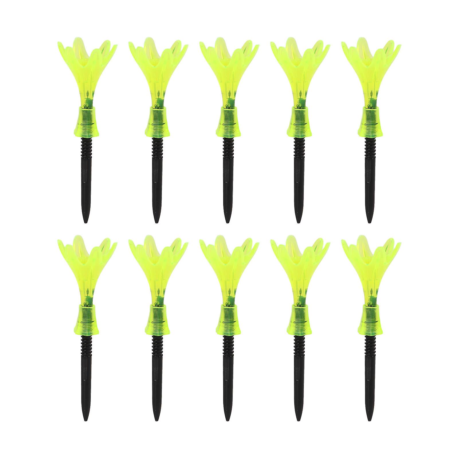 10pcs Plastic Golf Tee Ball Holder Adjustable Height Stable Practice Aids Accessories Gift For Golfertransparent Green