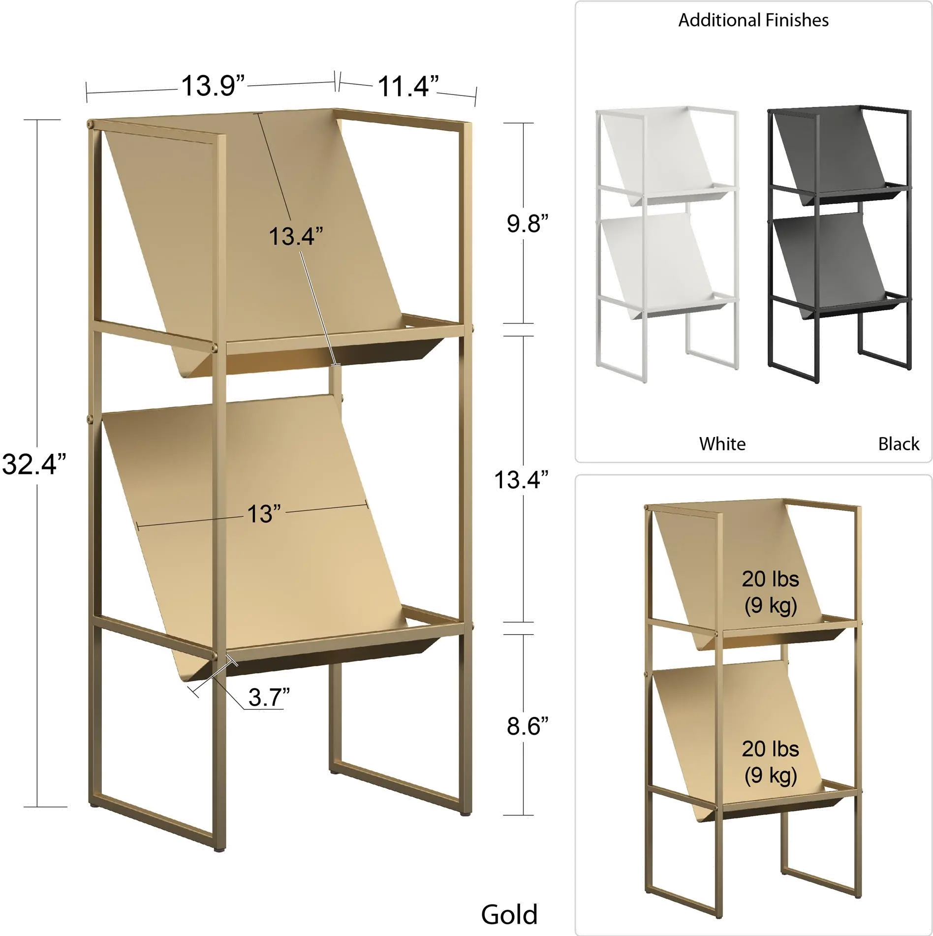 Helix Contemporary Black Vinyl Record Storage