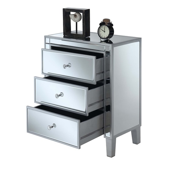 Silver Orchid Olivia 3-drawer Mirrored End Table