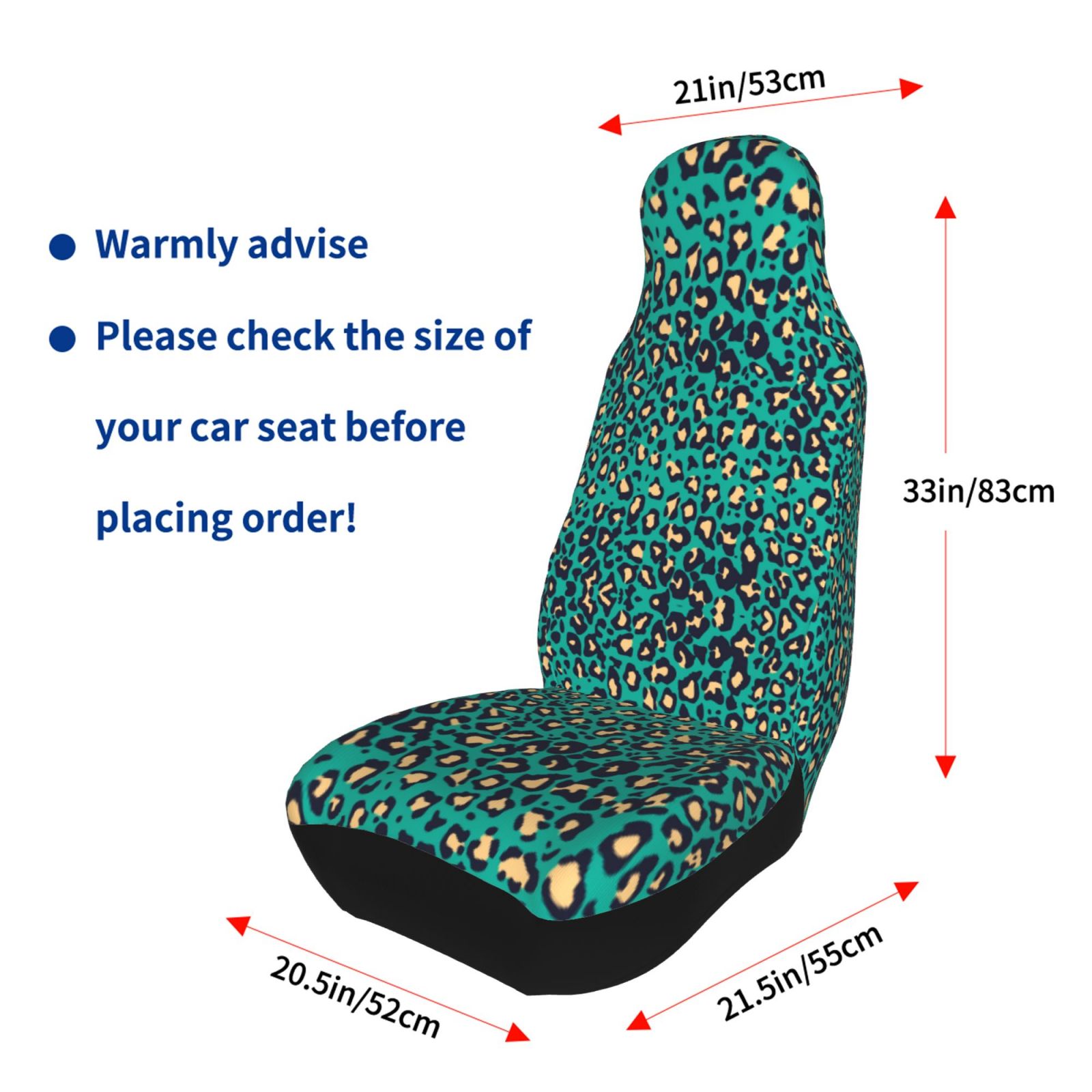 TEQUAN Front Seat Covers， Green Abstract Leopard Texture Pattern 2 Piece Car Seat Cover Fit Most Car SUV Truck Van