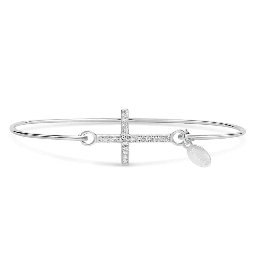 Stia  Pavé Icon Bracelet Cross in Silver