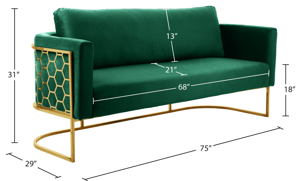 Casa Velvet Upholstered   Contemporary   Sofas   by Meridian Furniture  Houzz