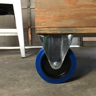 Everbilt 6 in. Blue Heavy-Duty Elastic Rubber and Steel Rigid Plate Caster with 529 lb. Load Rating 4054245EV