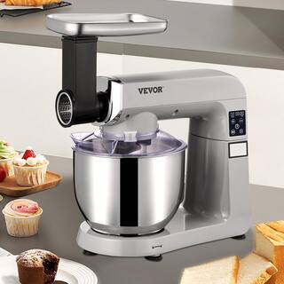 VEVOR 6 IN 1 Stand Mixer 450W Tilt-Head Multifunctional Electric Mixer with 6 Speeds LCD Screen Timing 7.4 Qt. Stainless Bowl ZRL7L450W110V113VV1